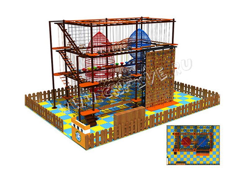 Детский игровой верёвочный лабиринт  для детского сада под заказ CNF-B13 многоуравневы