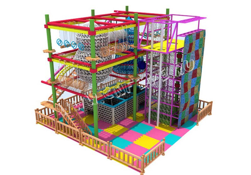 Детский игровой верёвочный лабиринт  для детского сада многоуравневый заказ CNF-B46