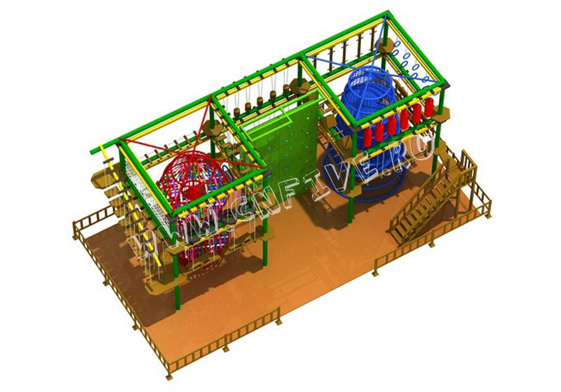 Детский игровой верёвочный лабиринт  для детского сада под заказ CNF-B43 многоуравневы